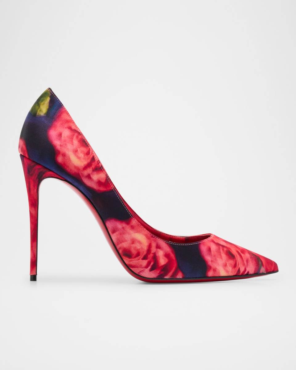 Kate Multi Silk Red Sole Classic Pumps